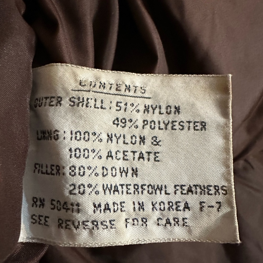 Fleet Street Down Explosion Jacket Coat Size M Br… - image 3